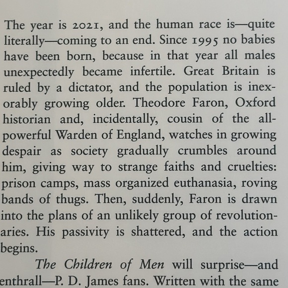 Dystopia. Children of men. Hardback novel - Picture 2 of 4